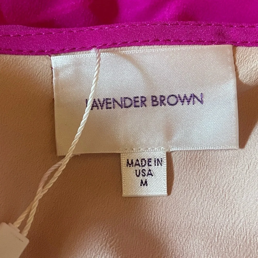 NWT Lavender Brown silk one shoulder dress - Picture 4 of 8